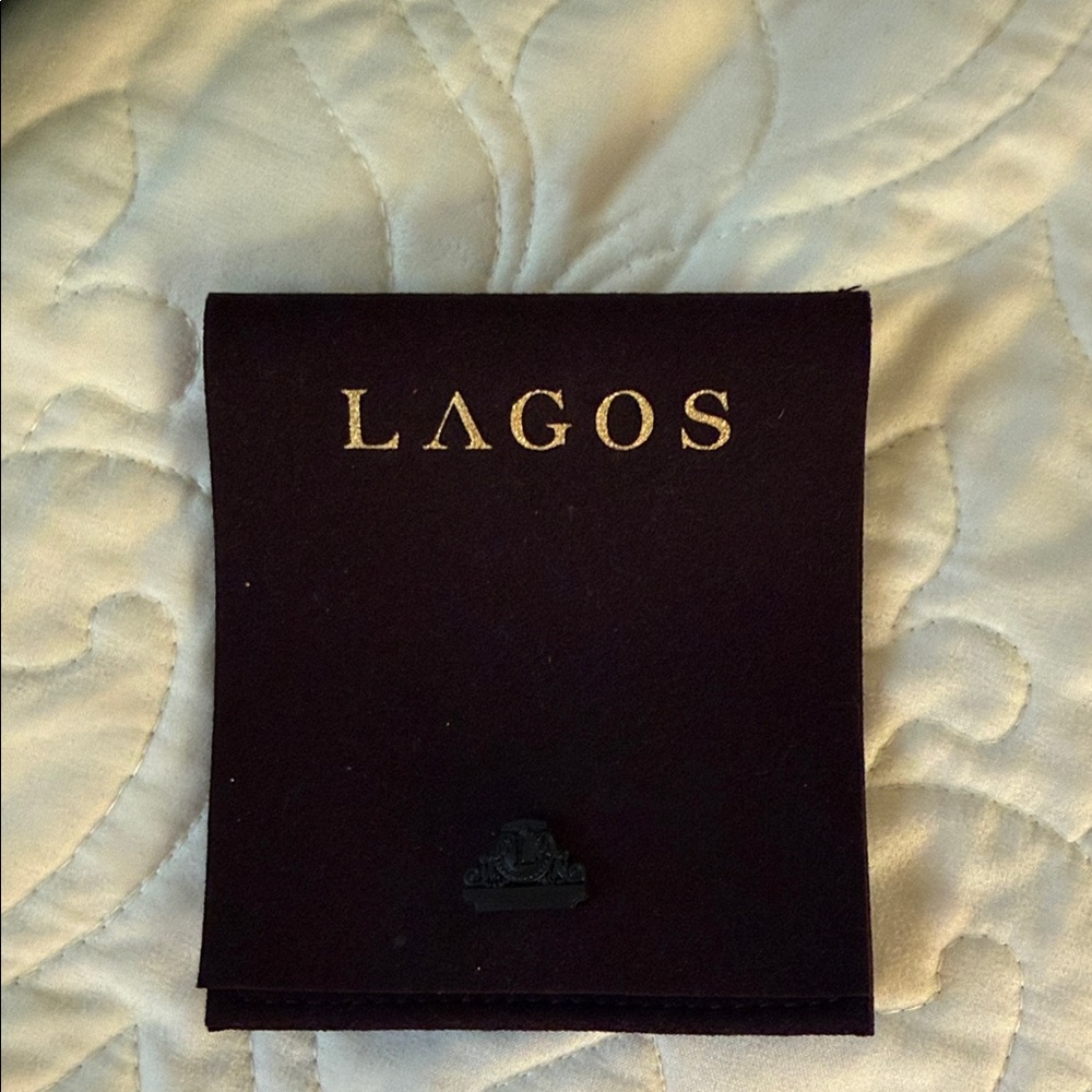 LAGOS Purple Velvet Jewelry Pouch with Gold Logo